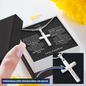 To My Grandson Love Grandma | Cross With Engraving