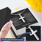 To My Grandson Love Grandpa | Cross With Engraving