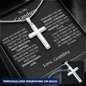 To My Grandson Love Grandma | Cross With Engraving