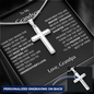 To My Grandson Love Grandpa | Cross With Engraving