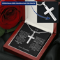 To My Grandson Love Grandma | Cross With Engraving