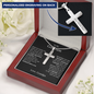 To My Grandson Love Grandpa | Cross With Engraving