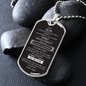To My Son From Dad | Black & White Dog Tag With Ball Chain Necklace