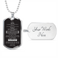 To My Son From Dad | Black & White Dog Tag With Ball Chain Necklace