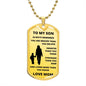 To My Son From Mom | Stainless Dog Tag With Ball Chain Necklace | Braver Stronger Smarter