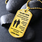 To My Son From Dad | Stainless Dog Tag With Ball Chain Necklace | Braver Smarter Stronger
