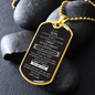 To My Son From Dad | Black & White Dog Tag With Ball Chain Necklace