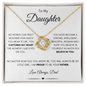 To My Daughter Love Dad | Love Knot Necklace