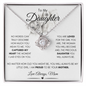 To My Daughter Love Mom | Lion & Cub | Love Knot Necklace