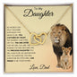 To My Daughter Love Dad | Lion & Cub | Interlocking Hearts