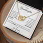 To My Granddaughter Love Grandma | Interlocking Hearts Necklace