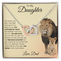 To My Daughter Love Dad | Lion & Cub | Interlocking Hearts
