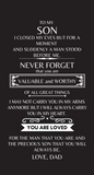 To My Son From Dad | Black & White Dog Tag With Ball Chain Necklace
