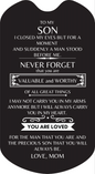 To My Son From Mom | Black & White Dog Tag With Ball Chain Necklace